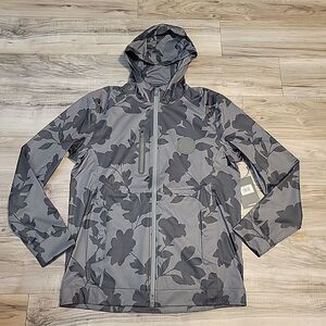 G/FORE Jacket Mens Medium Floral Charcoal Weather Resistant Repeller  Hooded NWT